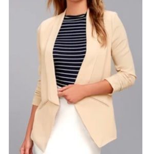 NWT- Lulus Miss Punctuality Taupe Blazer